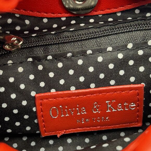 Olivia & Kate Coral Small Baguette Vegan Leather Handbag NWOT - Picture 3 of 9